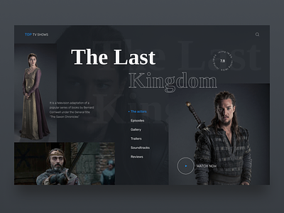 The last Kingdom black cinema clean concept dark design film homepage movie outline tvshows ui ux web web design website
