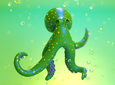 Sea Pollution - Octopus 3d 3d art 3d illustration branding character cinema4d illustration octane visual identity