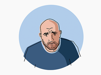 Slightly sad man graphic design illustration portrait vector