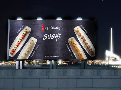 Sushi Billboard Design | P.F. Chang's Pakistan branding design pfchangs photoshop print sushi