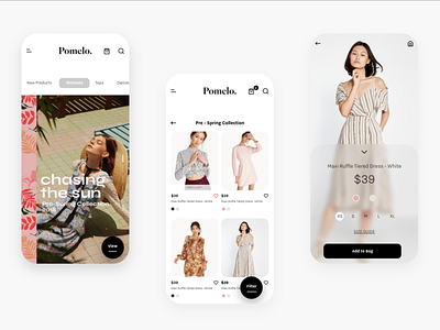 Pomelo - Fashion e-commerce mobile app e commerce fashion mobilefashion shopping ui ux