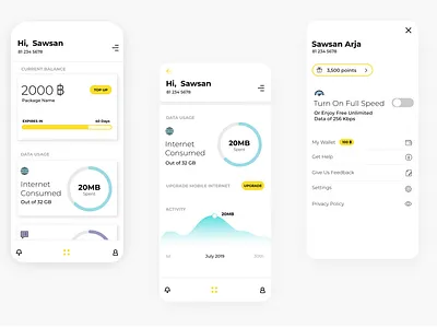 Mobile Data Manager - App branding internetapp internetusage mobile mobiledata ui ux