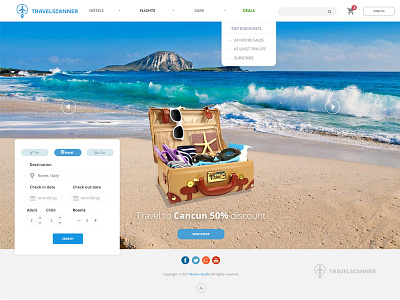 TravelScanner Travel Layout | Cancun Concept branding design hostel icon layout logo mark tourism uiux vector