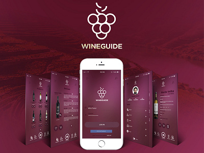 Wine Guide App Concept app branding design icon layout logo mark mobile uiux vector vinho wine