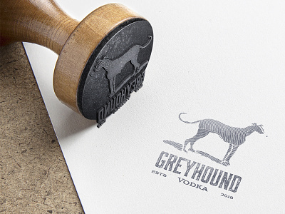 Greyhound Vodka Stamp bottle branding design icon label logo mark print stamp vector vodka