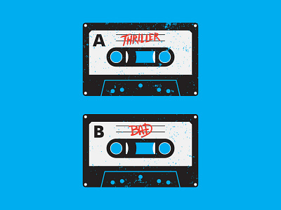 MJ'S THRILLER // BAD bad beltramo blackformat bltr cassette icon illustration michael jackson music tape thriller