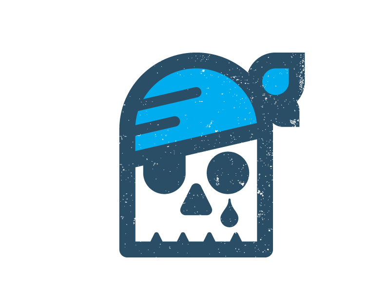 minimalist crying pirate skull