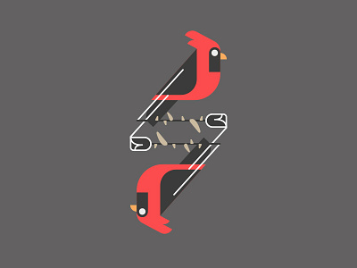 YOUNG CARDINALS // beltramo bird bltr cardinal flower icon illustration logo rose