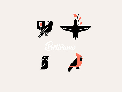 BIRD LOGOS // beltramo bird bltr cardinal crow dove icon illustration logo peace