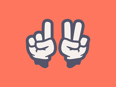 ONE TWO ONE TWO KEEP IT ON // beltramo bltr glove icon illustration peace pointing finger