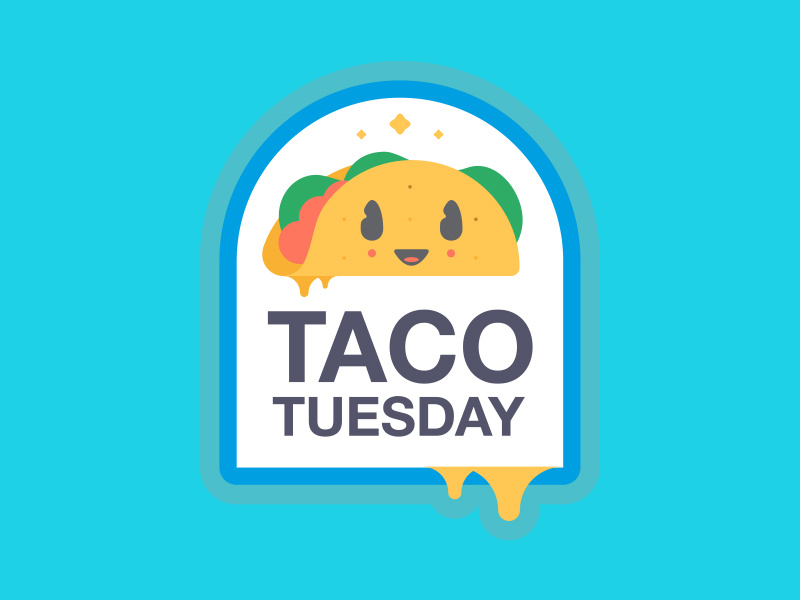 TT STICKERS // ROUND TWO // taco tuesday taco sticker character bltr beltramo badge