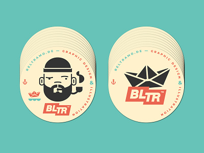 BLTR COASTERS // beltramo bltr branding character coaster icon illustration logo sailor self promotion stickermule