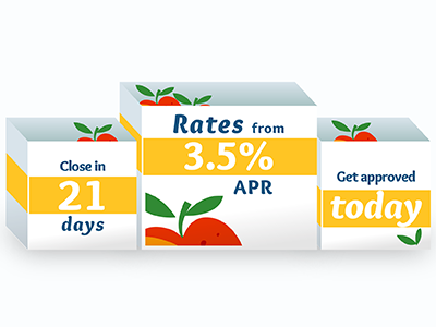 Mortgage selling points boxes fruit