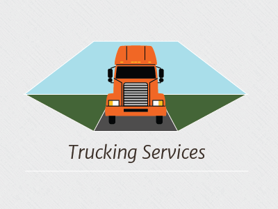 Trucking Services flat design logistics truck