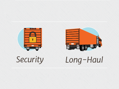 Trucking Services icons flat design logistics truck