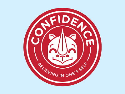 Core Value – Confidence badge branding design flat icon illustration illustrator logo minimal vector