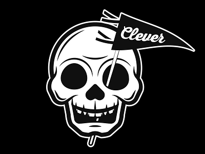 CORE VALUE - CLEVER badge illustration skull sticker vector