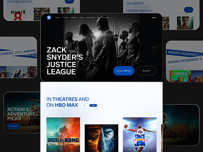 Warner Bros. Main page redesig concept concept design justice leage mainpage minimal movie redesign ui warner brothers web website