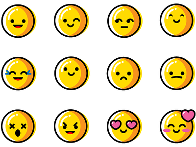 Set of smileys emoticon emotion expression hace icon smiley