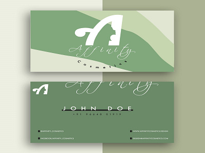 Visiting card- Affinity Cosmetics branding design graphic design illustration mockup