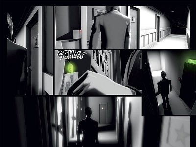 FBI 3d bande dessinée comics noir et blanc toon shading