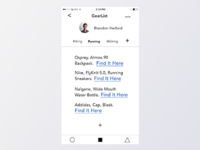 GearList UI, closer look