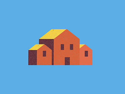 A little house block homestead house illustration minimal residential texture