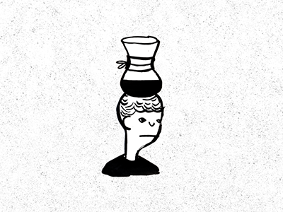 Going To Coffeelina In My Mind character chemex coffee design drawing illustration ink pen