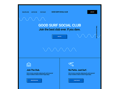 Surf Club Landing centered design desktop experience grid interface landing line surfing ui user ux