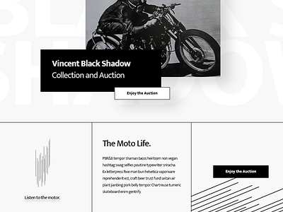 Vincent Black Shadow black button bw hot interaction minimal motorcycle simple typography ui user white