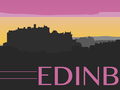 Edinburgh skyline black castle city edinburgh europe pink skyline