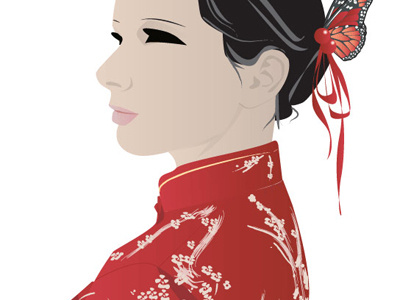 Chinese girl illustration vector