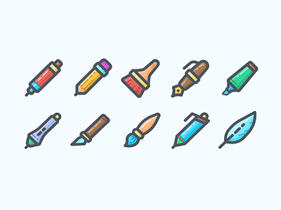 Writing Tools brush feather icon icons marker paintbrush pen pencil slice tool stylus wacom writing tools