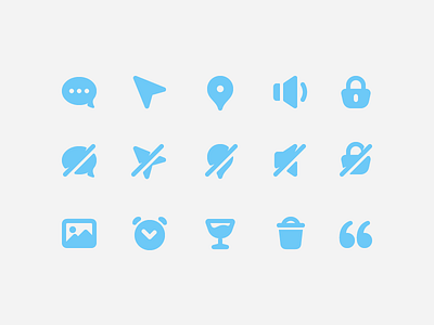 Blue Glyph Icons
