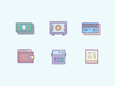 Colored Money Stuff Icons