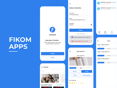 User Interface Fikom Apps (Education App) education app graphic design mobile app design ui design uiuxdesign