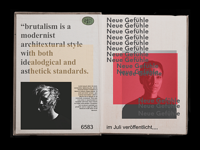 Neue Gefühle brutalism graphic design poster