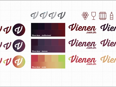 Vienen branding e commerce logo red wine white wine wine