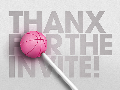 First shot basketball debut icon invite lollypop thank you typo