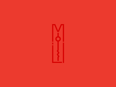 Clothespin - Something to hang ideas on design icon logo red symbol tone on tone type
