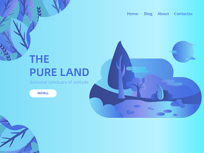 Blue lake design illustration ux web