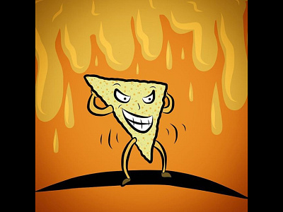 Pelvic-thrusting Dorito handdrawn illustration vector