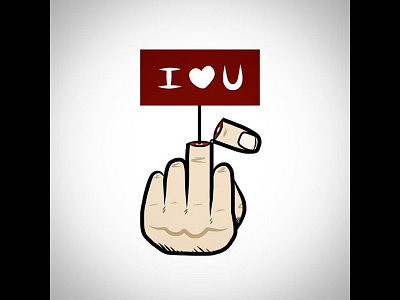 I <3 U handdrawn illustration vector