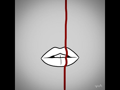 Bloody Lips handdrawn illustration vector
