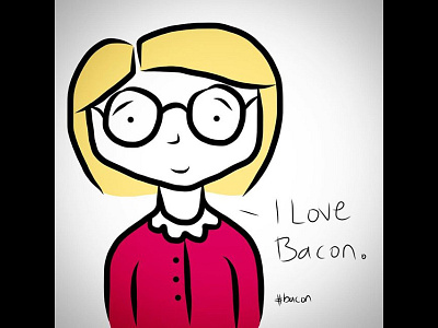 I Love Bacon handdrawn illustration vector