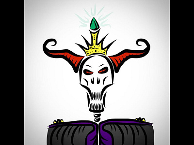 Skull King handdrawn illustration vector