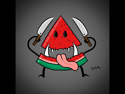 Hungrymelon handdrawn illustration vector
