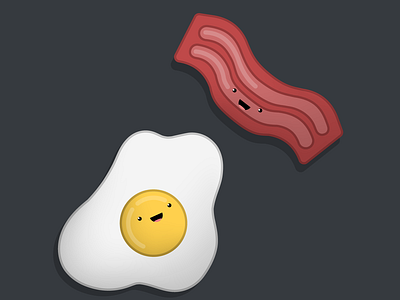 Bacon and Eggs :D adobe illustrator art cartoon creative cute design flat design food graphic design illustration illustrator minimalist vector vectors