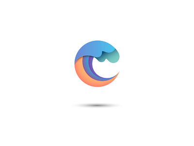 Wave Logo abstract brand branding c circle colorful gradient identity letter logo wave