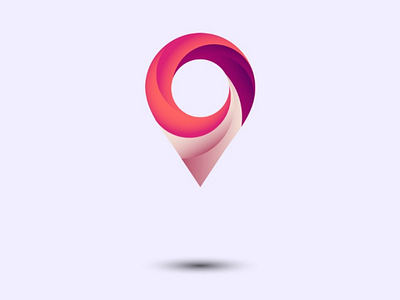 Location colorful gps gradient location logo mark pin sign symbol